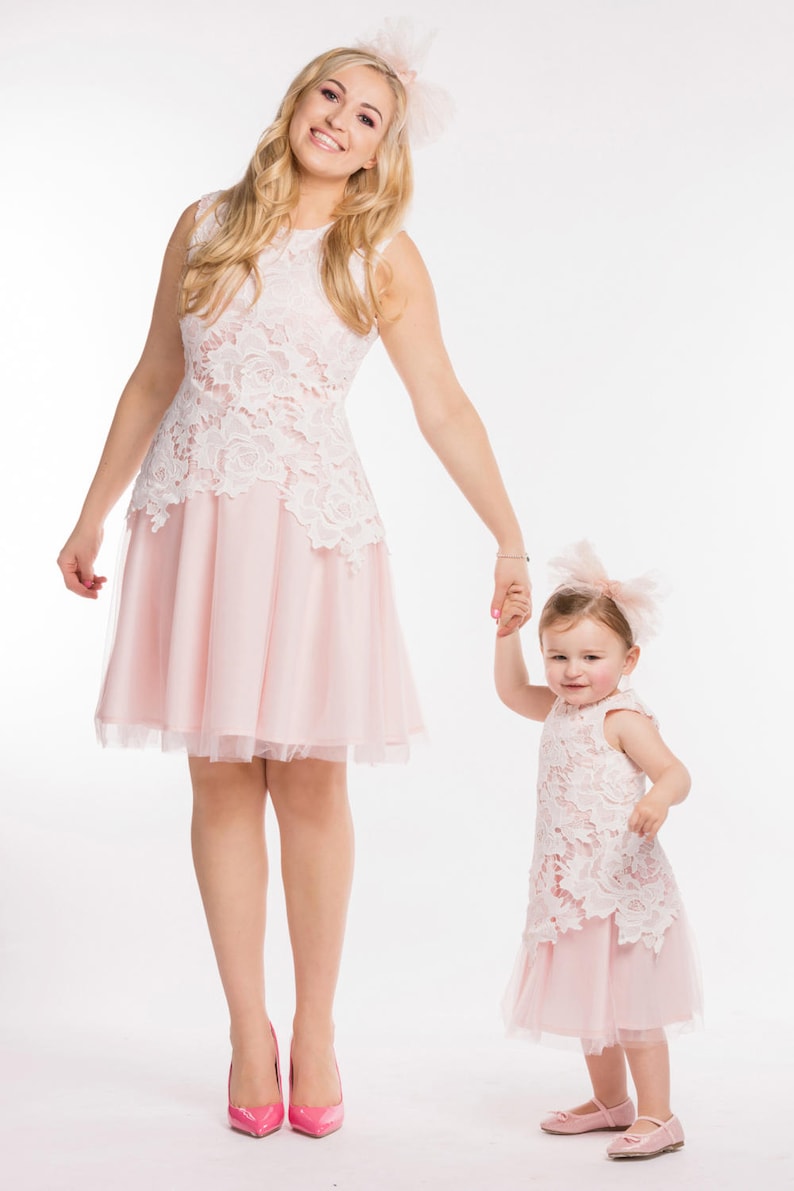 Pink Lace Dress, Handmade Floral Lace, Tutu Dress, Matching Dres Pink Lace Dress, Handmade Floral Lace, Tutu Dress, Matching Dres