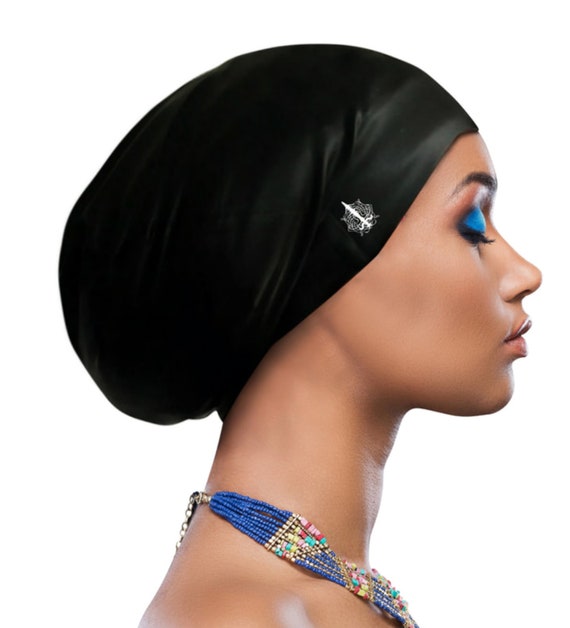 Aquastockings Swim Cap And Shower Cap In Black Burgundy Etsy