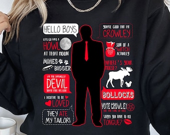 Crowley Hello Boys Quote supernatural Sweatshirt, Winchester brothers, supernatural gift, Sam and Dean sweater, King of hell, SPN,SPN Family