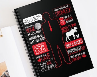 Crowley Hello Boys Quote supernatural Spiral Notebook, Winchester brothers, supernatural gift, Sam and Dean, King of hell, SPN, SPN Family