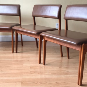 Three Pieces Erik Buch Teak & Leather wide, modular, Dining Benches, by OD Mobler image 1