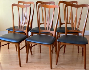 Set of 8 Koefoeds Hornslet Danish INGRID High-back dining side chairs (set of eight side chairs)