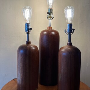 Danish AFRORMOSIA Table Lamps, Set of three image 2