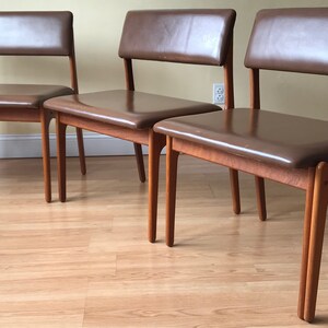 Three Pieces Erik Buch Teak & Leather wide, modular, Dining Benches, by OD Mobler Bild 4