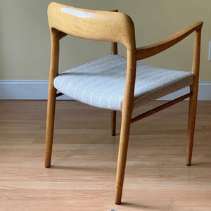 Niels Moller model 56 dining chair in aged oak and Woolfabric, desk chair, bedroom chair image 3