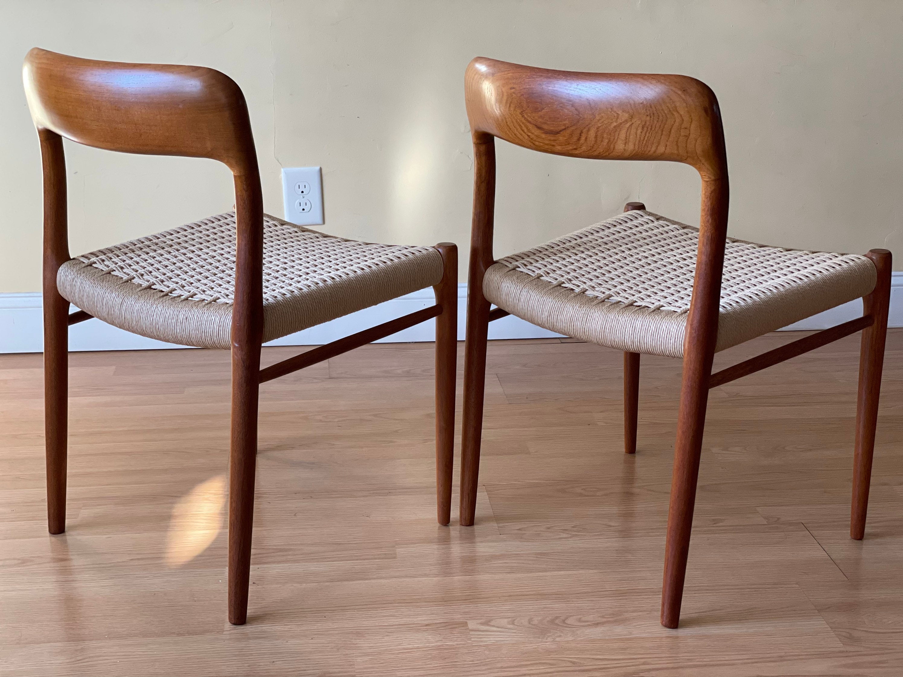 Wove a new danish cord seat for my Moller 75 chair (progress pics) :  r/furniture