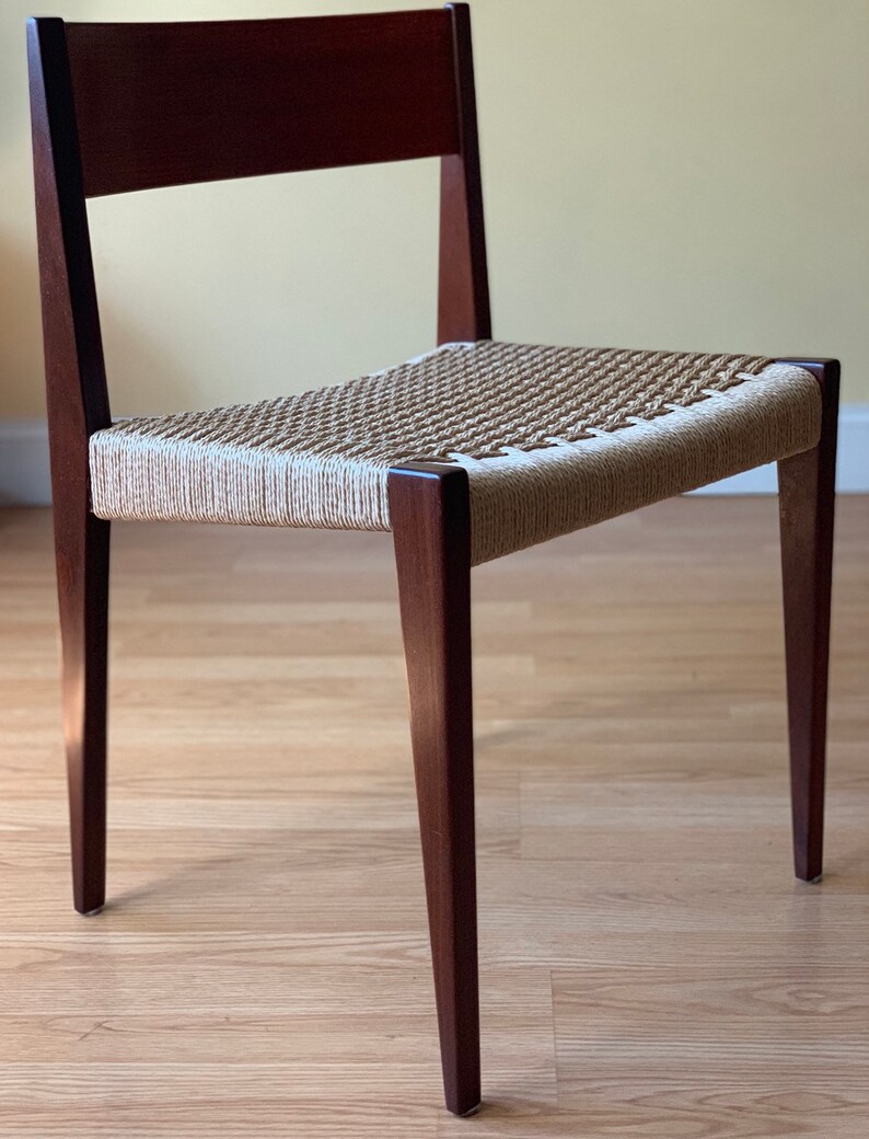 in Teak and new Danish Paper Cord. side chair, desk chair, bedroom chair 2 Poul Cadovius Teak Pia Chairs