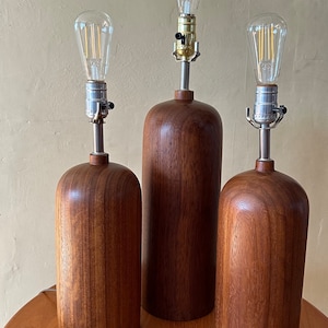 Danish AFRORMOSIA Table Lamps, Set of three image 1
