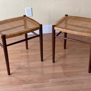 Soborg Mobler benches side tables in rosewood and rattan image 2