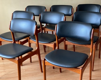 Set of Six Erik Buch (Erik Buck) Teak Dining Side Chairs by OD Mobler