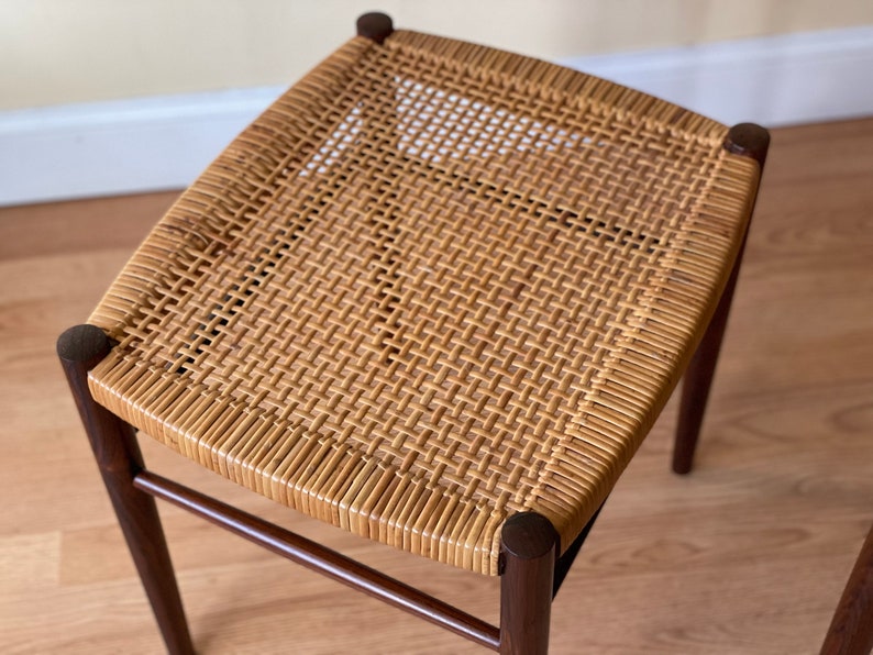 Soborg Mobler benches side tables in rosewood and rattan image 5