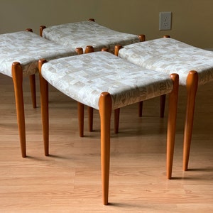 FOUR Stool/Ottoman Moller Model 80a by Niels Otto Møller for J.L. Moller, set of four image 2