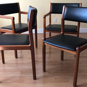 Set of two armchairs, J.L. Møller Dining chairs, Mid Century Danish Modern teak dining chairs image 5