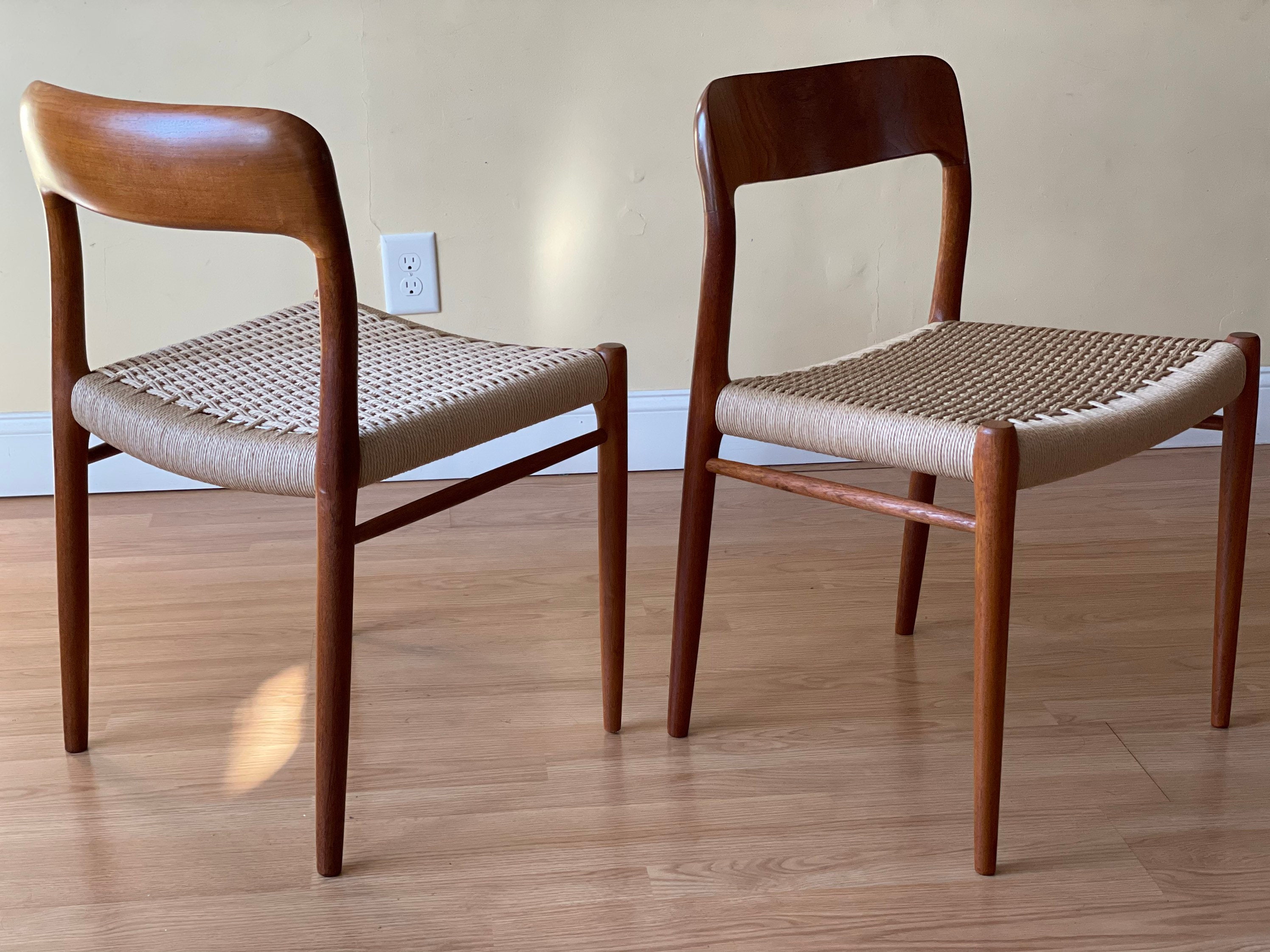 ONE Niels Moller Model # 75 Dining Chair in Aged Teak and