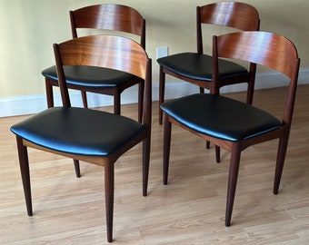 FOUR Danish Modern teak Dining Chairs (six possible)