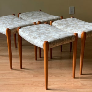 FOUR Stool/Ottoman Moller Model 80a by Niels Otto Møller for J.L. Moller, set of four image 1