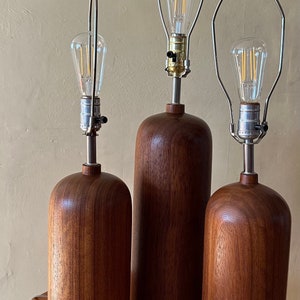 Danish AFRORMOSIA Table Lamps, Set of three image 9
