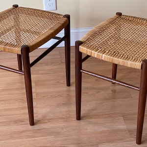 Soborg Mobler benches side tables in rosewood and rattan image 1