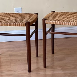 Soborg Mobler benches side tables in rosewood and rattan image 3