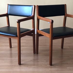 Set of two armchairs, J.L. Møller Dining chairs, Mid Century Danish Modern teak dining chairs image 1