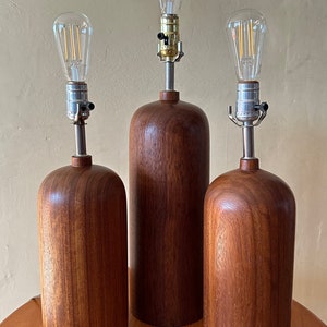 Danish AFRORMOSIA Table Lamps, Set of three image 3