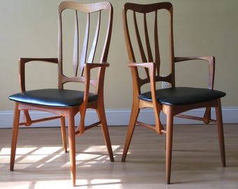 TWO Koefoeds Hornslet Ingrid Danish High-back dining chair with arms