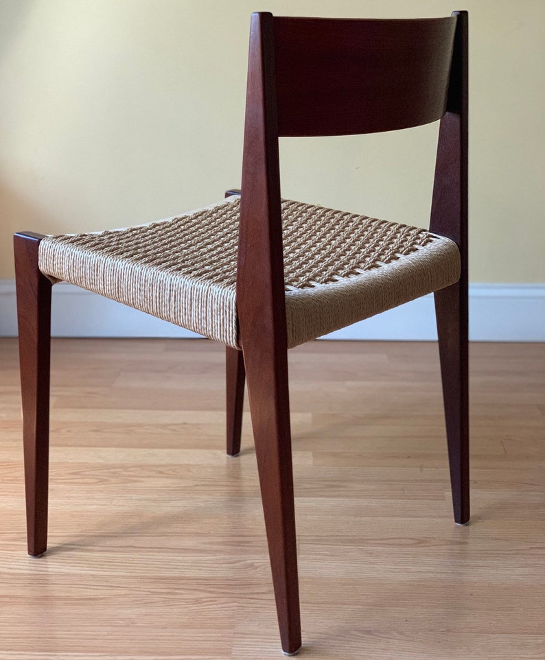 in Teak and new Danish Paper Cord. side chair, desk chair, bedroom chair 2 Poul Cadovius Teak Pia Chairs