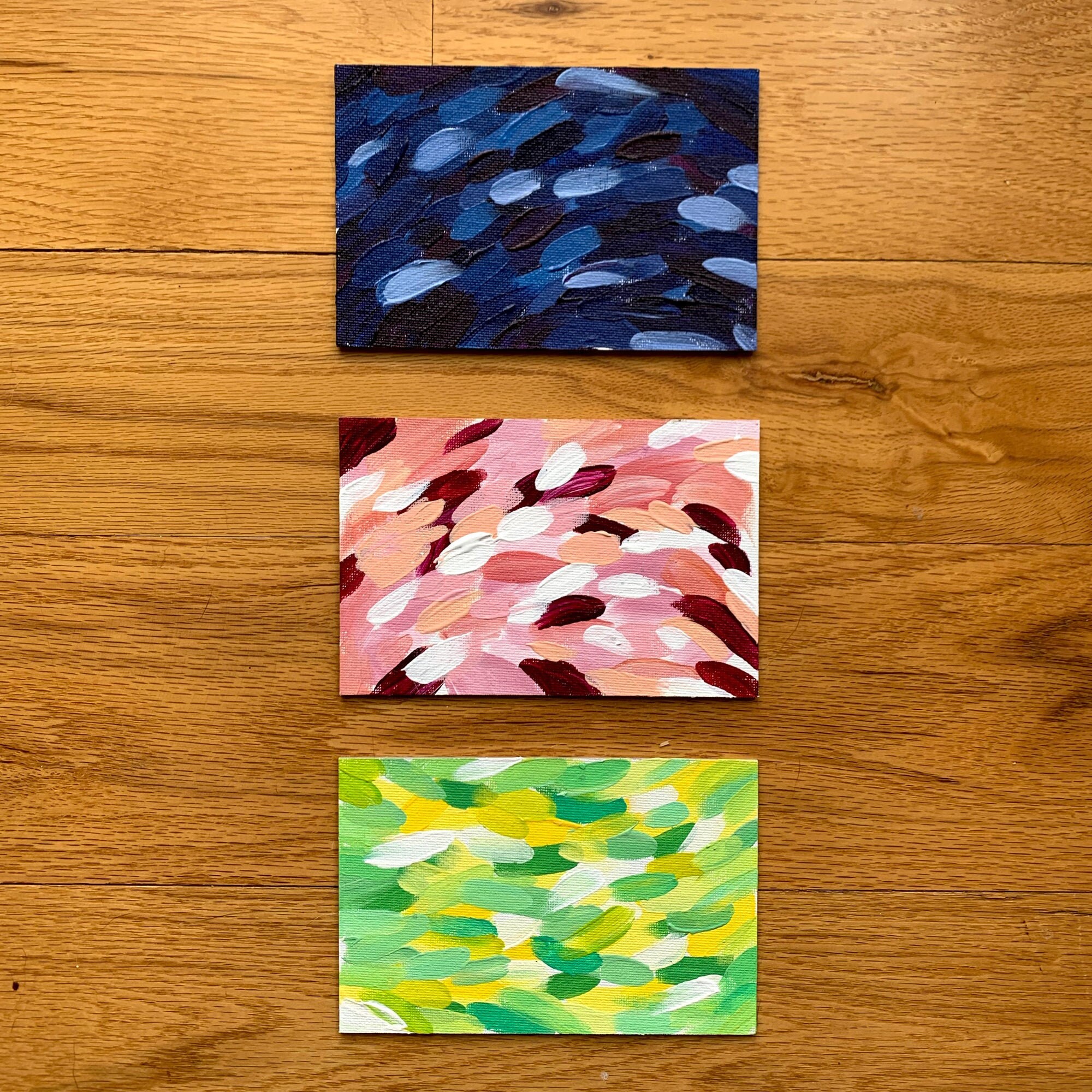 Set of 3 4x6 Brush Stroke Painting Acrylic Painting Etsy Canada