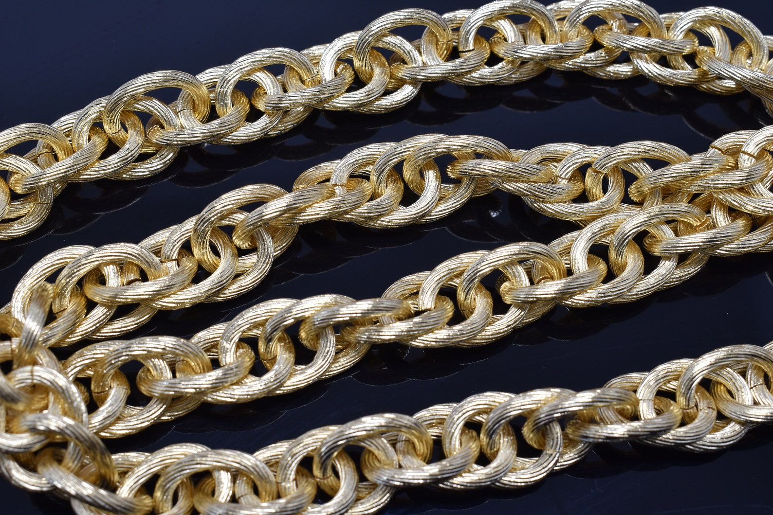 Chain CJ27GU 1m Rope Chain 16K Gold Plated Brass Oval Etsy