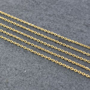 Surgical steel chain, SS-01G, 1m, 230SF chain, Stainless steel chain, 16K gold plating by vacuum, Electropolishing finished image 2