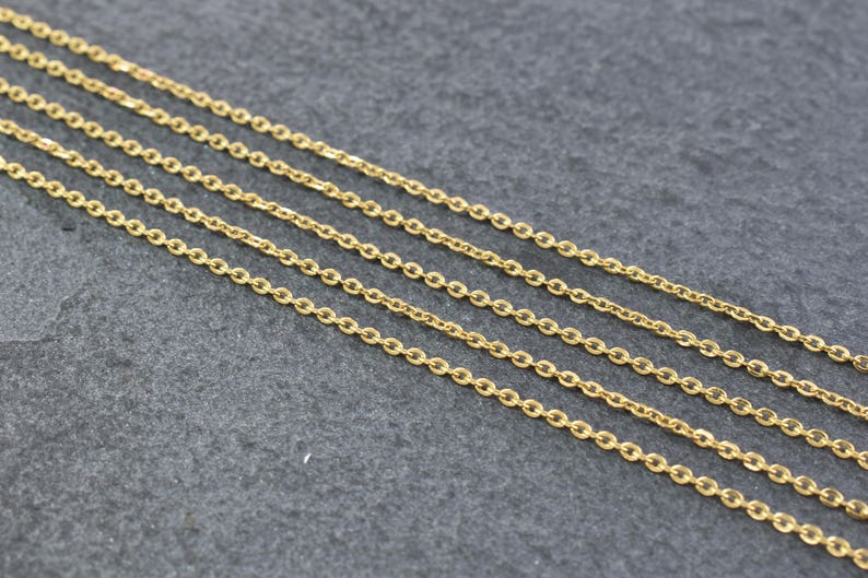 Surgical steel chain, SS-01G, 1m, 230SF chain, Stainless steel chain, 16K gold plating by vacuum, Electropolishing finished image 2