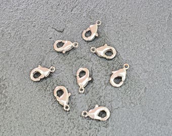 End clasp, LJ-01R, 50pcs, Original rhodium plated brass, 10x5mm, Q.C. finished, Superb quality of plating & clasp, Not easily tarnished