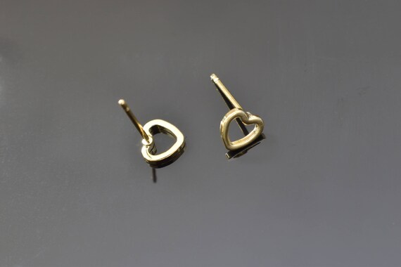 16K shiny gold plated brass Palladium Heart earring post Geometric earring post Nickel free plating EY-03G Nickel free post 2pcs