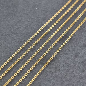 Surgical steel chain, SS-01G, 1m, 230SF chain, Stainless steel chain, 16K gold plating by vacuum, Electropolishing finished image 1