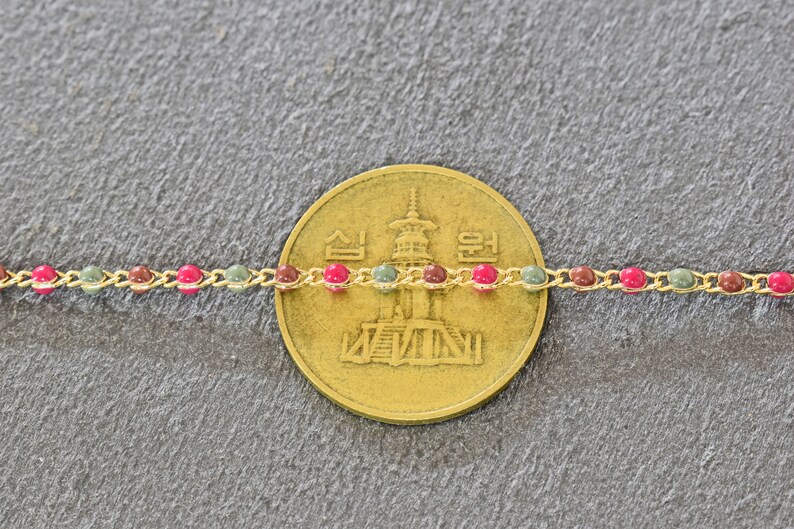 Enamel Dot Chain CSB25G 1m 16K Shiny Gold Plated Copper Etsy