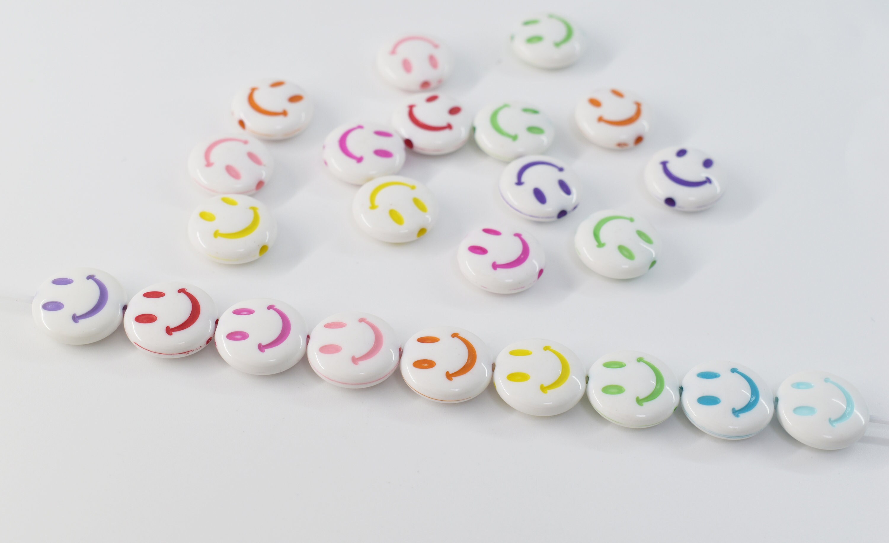 30 14mm Orange and White Smiling Star Plastic Shank Buttons – Smileyboy  Beads