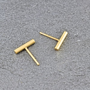 16K shiny gold plated brass Palladium Heart earring post Geometric earring post Nickel free plating EY-03G Nickel free post 2pcs