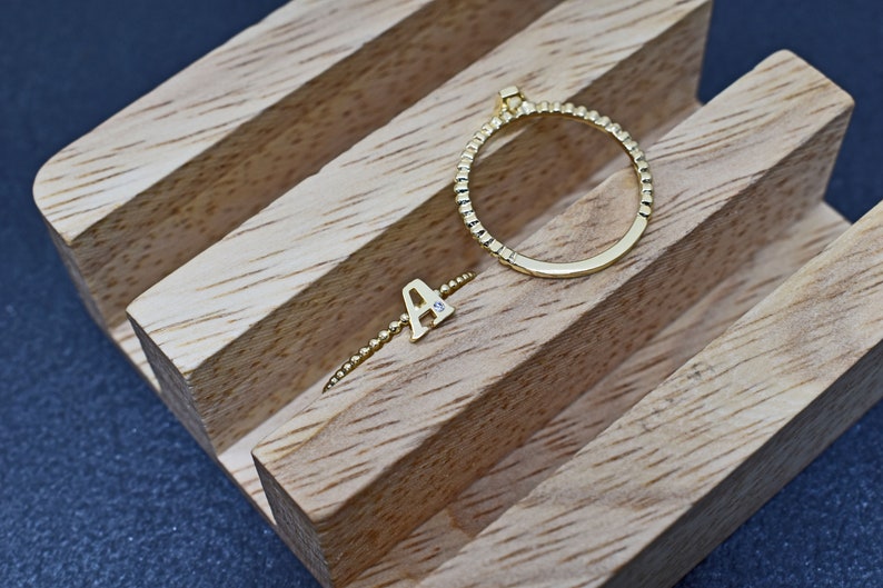 Scarf ring 1pc Ring RW-AG Good for layered rings Cubic zirconia 16K shiny gold plated brass 16.5x1.3mm