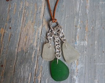 Sterling Silver Green Seaglass Choker