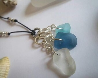 Sterling Silver Blue Seaglass Choker