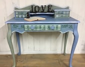 Hand painted ladies writing desk, bonheur du jour, whimsical furniture, upcycled desk