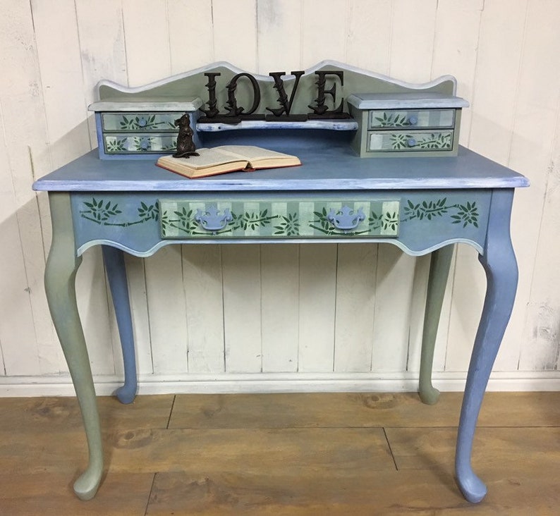 Hand Painted Dressing Table Upcycled Ladies Writing Desk Etsy