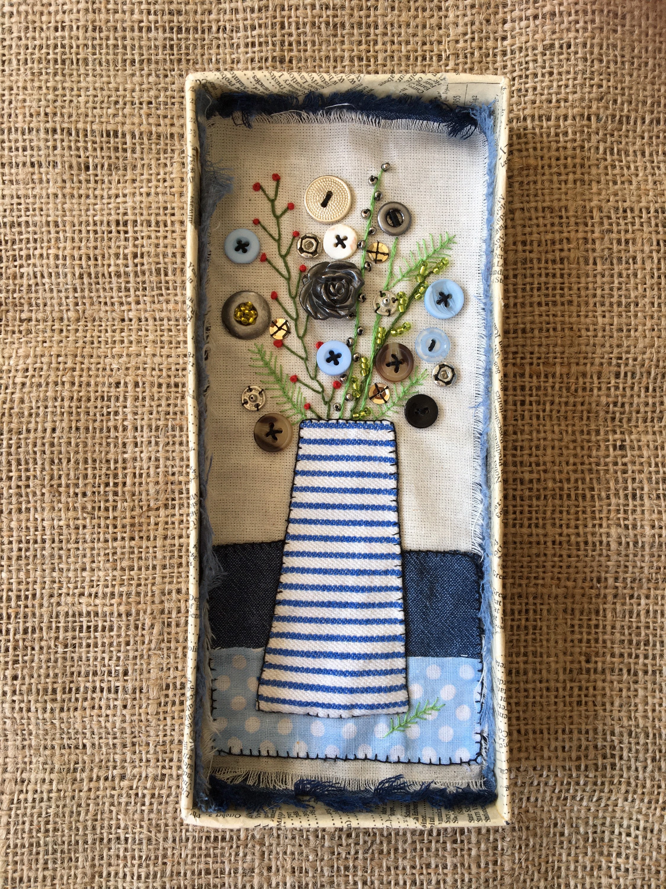 Textile art wall hanging slow stitching collage wall art Etsy