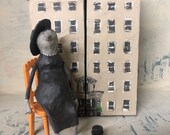 Handmade story box featuring Dorothy Parker paper mache doll, and artist book