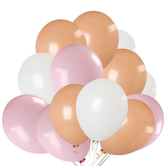 15pcs Champagne Gold Pink White Party Balloons For Girls Baby Etsy