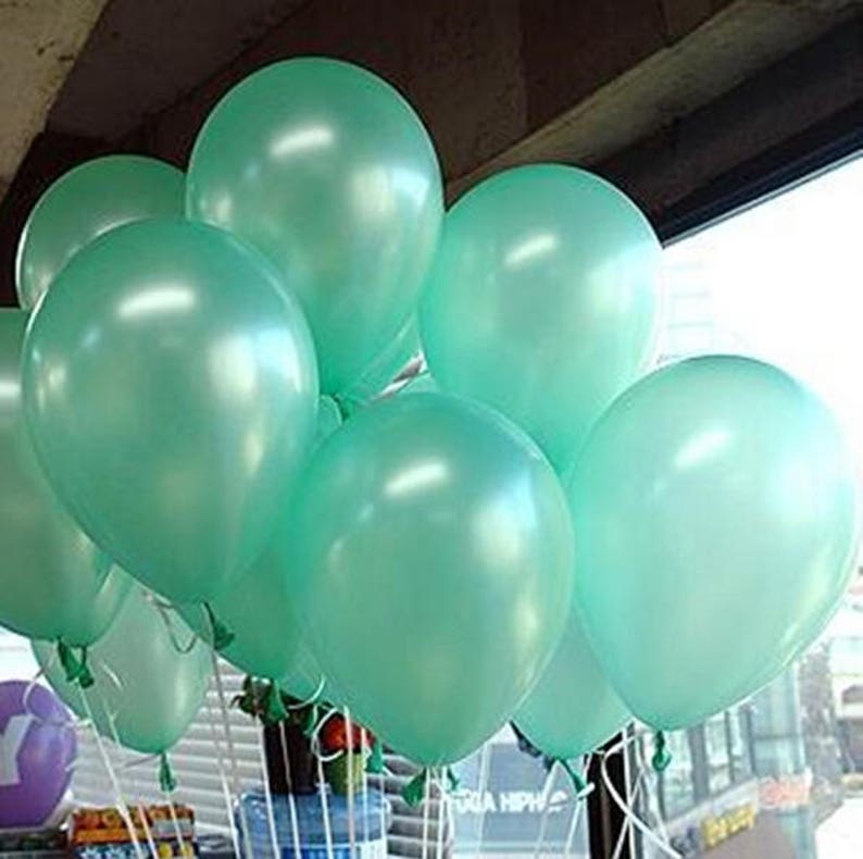 100PCS 10 Seafoam Aqua Latex Balloons Girl Baby Shower Birthday Hen Party Wedding Neutral Decoration