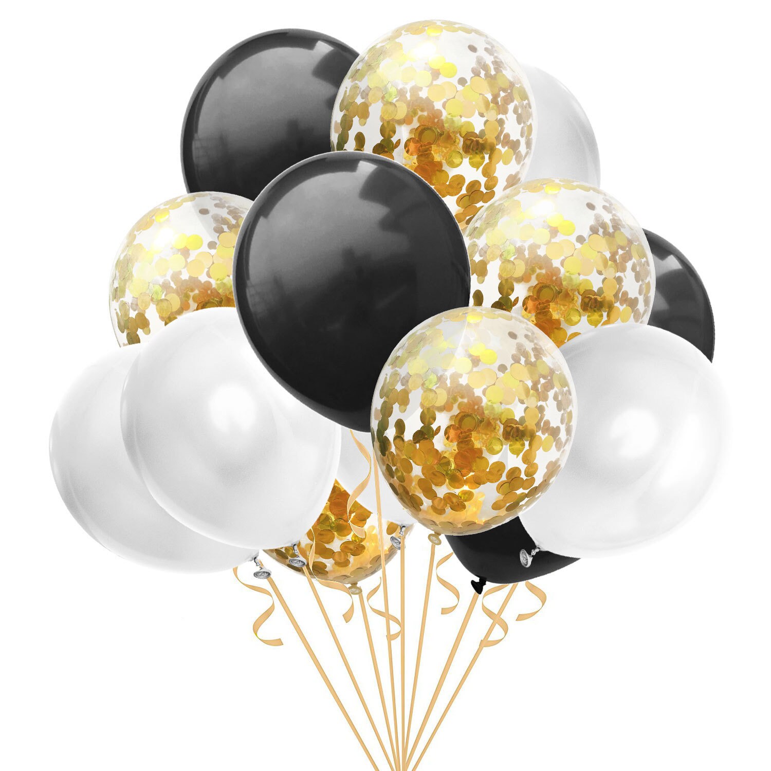 Black Gold Confetti Balloons Gold Confetti Balloons Gold Etsy