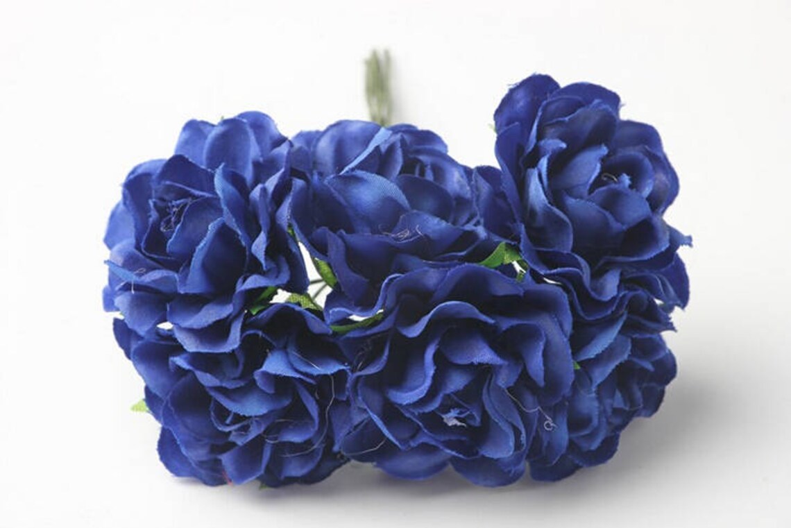 Set of 5 Navy Blue Artificial Flower Bunches Wedding Flower | Etsy