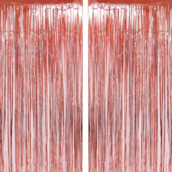 2pcs Rose Gold Foil Fringe Curtains Tinsel Curtains For Baby Etsy