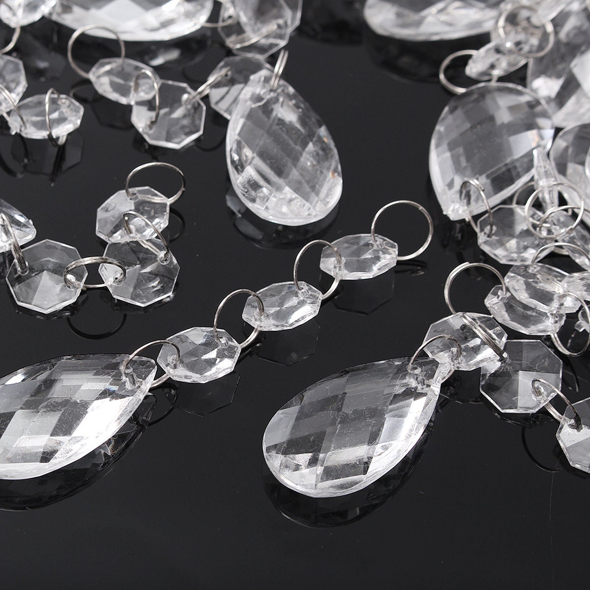 30PCS Teardrop Acrylic Crystal Beads Garland Chandelier Etsy
